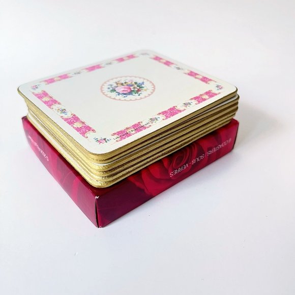 ✨2/$80, 3/$110✨Royal Albert Lady Carlyle Cork back Coasters - Set of 6 ,Y2K - Picture 7 of 11